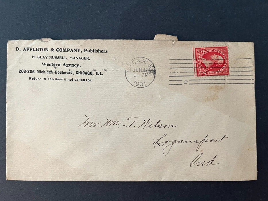1901 D Appleton & Company Chicago Illinois Logansport IN Advertising 2 Cent