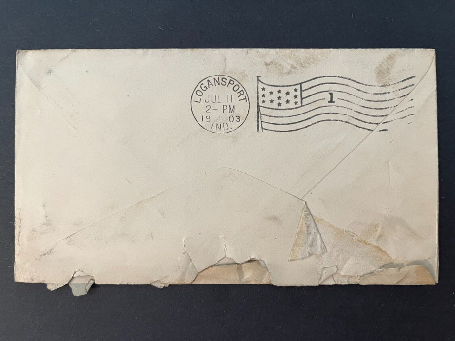 1903 Daniel Stamp Monticello Indiana To Logansport Doane Cancel 2 Cent Cover