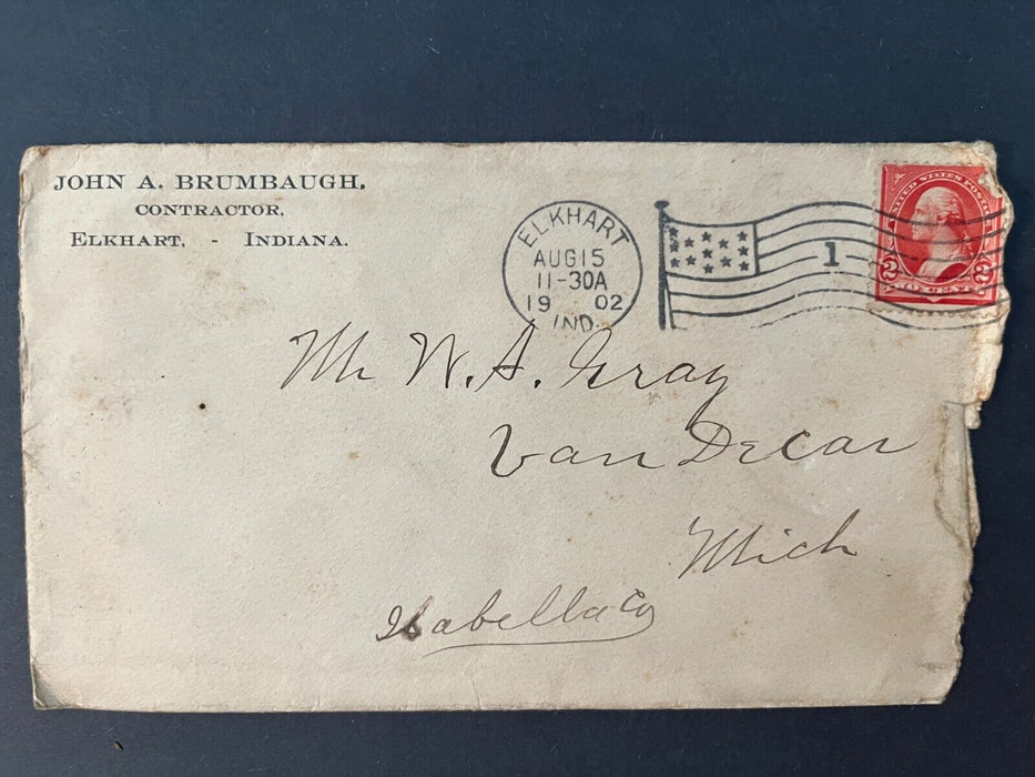 1902 John A. Brumbaugh Contractor Elkhart Indiana Van Decar MI 2 Cent Cover