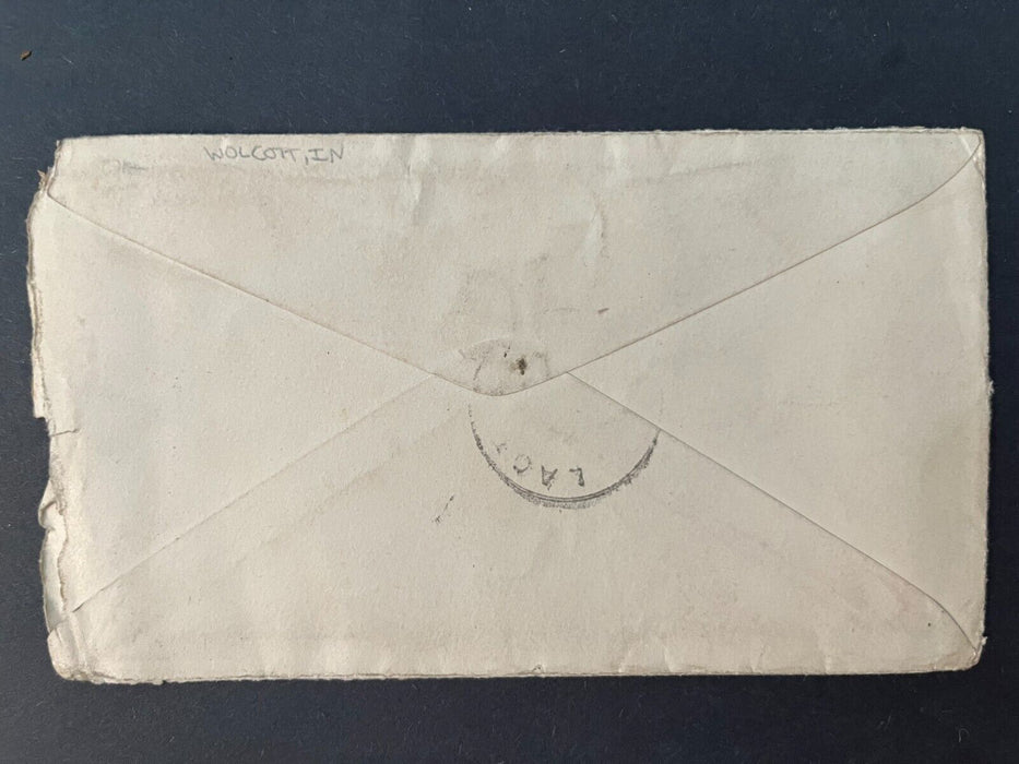 1902 Mr. Gray Wolcott Indiana To Laotto Cancel 2 Cent Cover