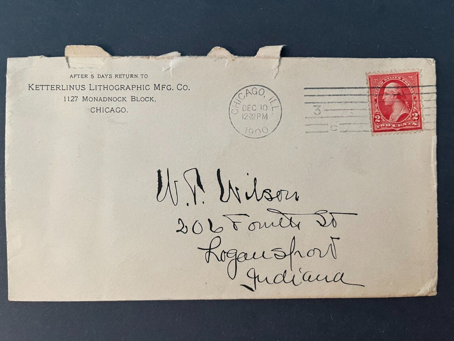 Ketterlinus Lithographic MFG Co. Chicago Illinois Logansport Advertising Cover