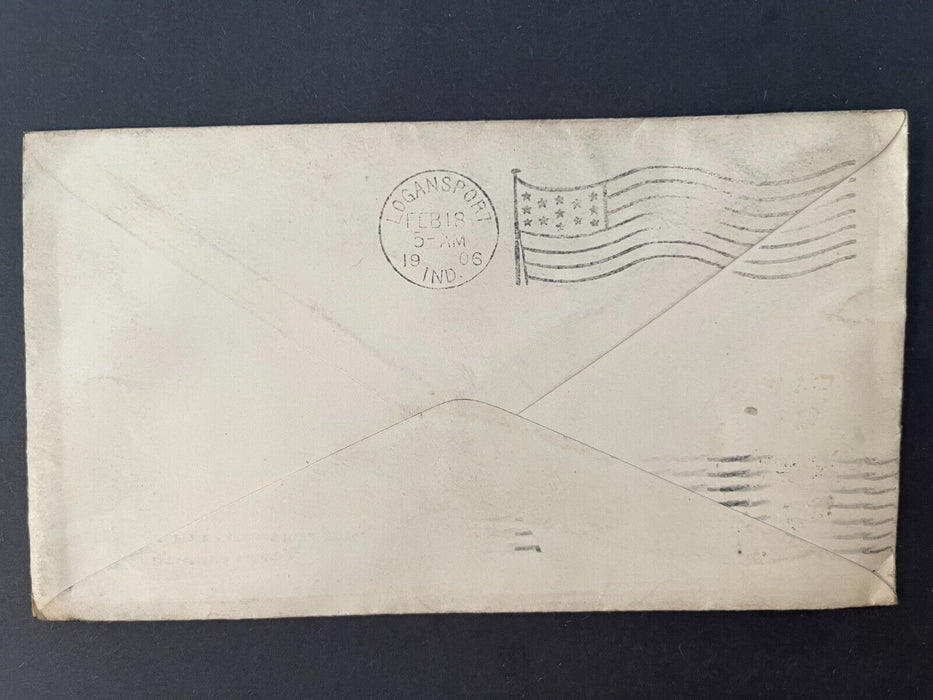 1906 Rudolph Kleybolte & Co Cincinnati Ohio Logansport Indiana Flag Cancel Cover