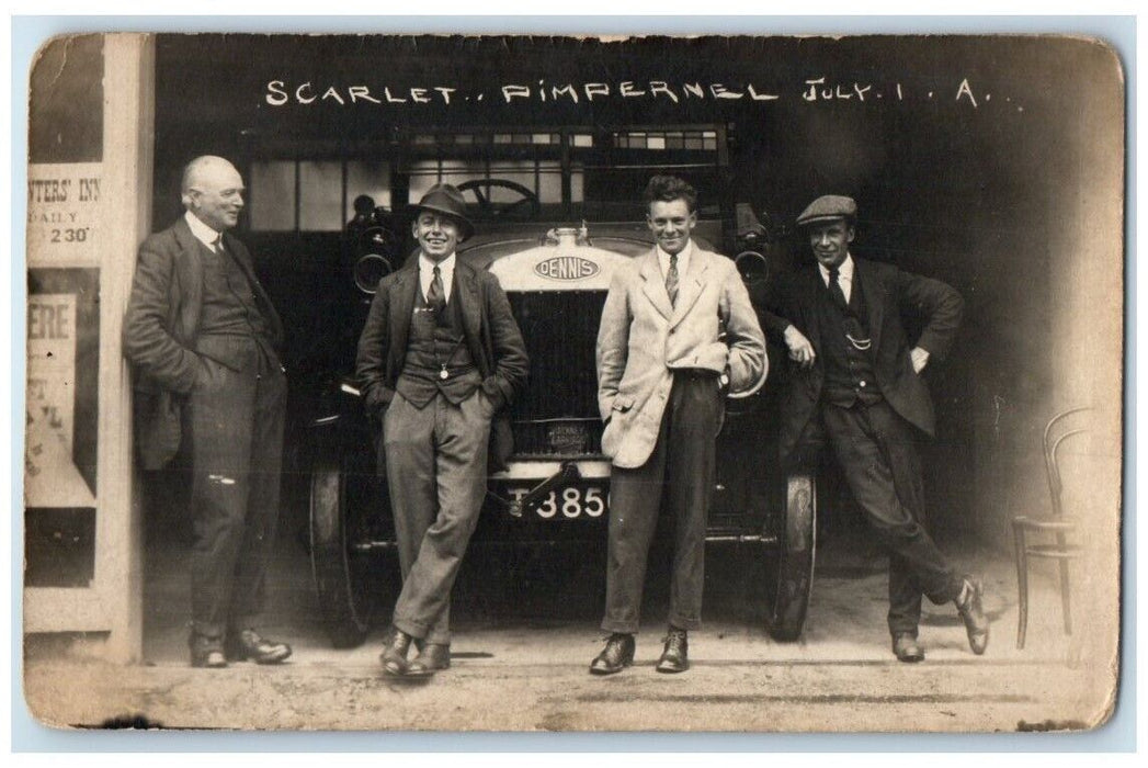 c1910 Cab Dennis Hackney Carriage Scarlet Pimpernel England RPPC Photo Postcard