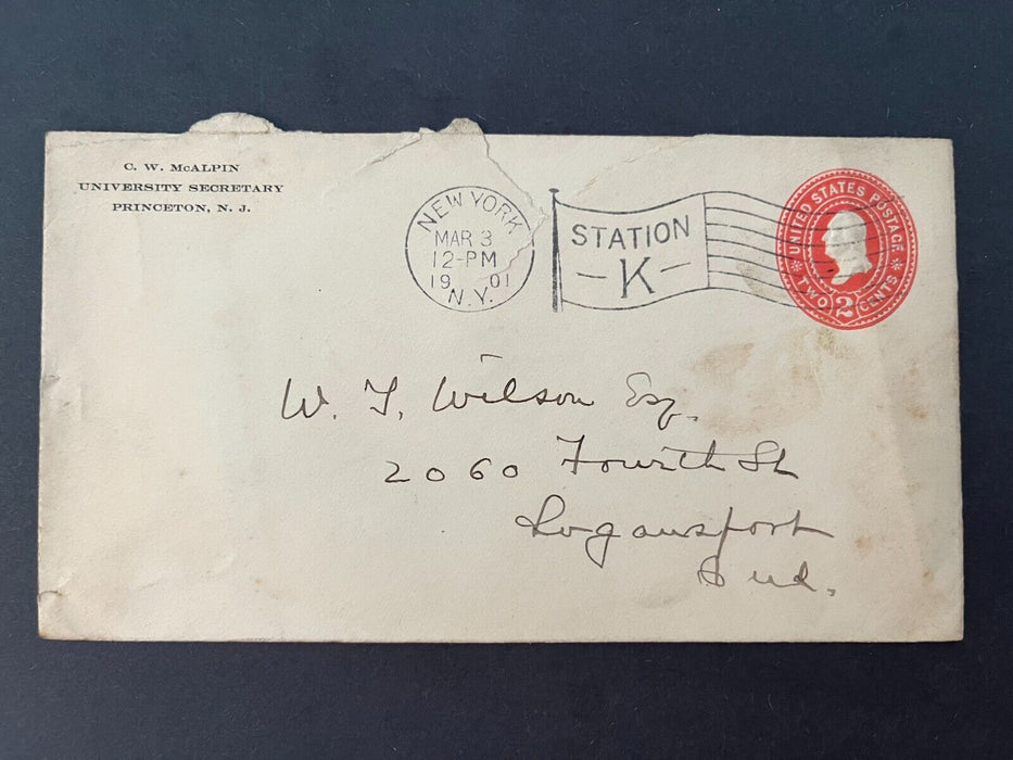 CW McAlpin University Secretary Princeton NJ New York Logansport IN 2 Cent Cover