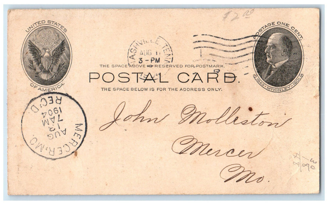 1904 Draughon's Practical Business Colleges St. Louis Mercer MO Postal Card