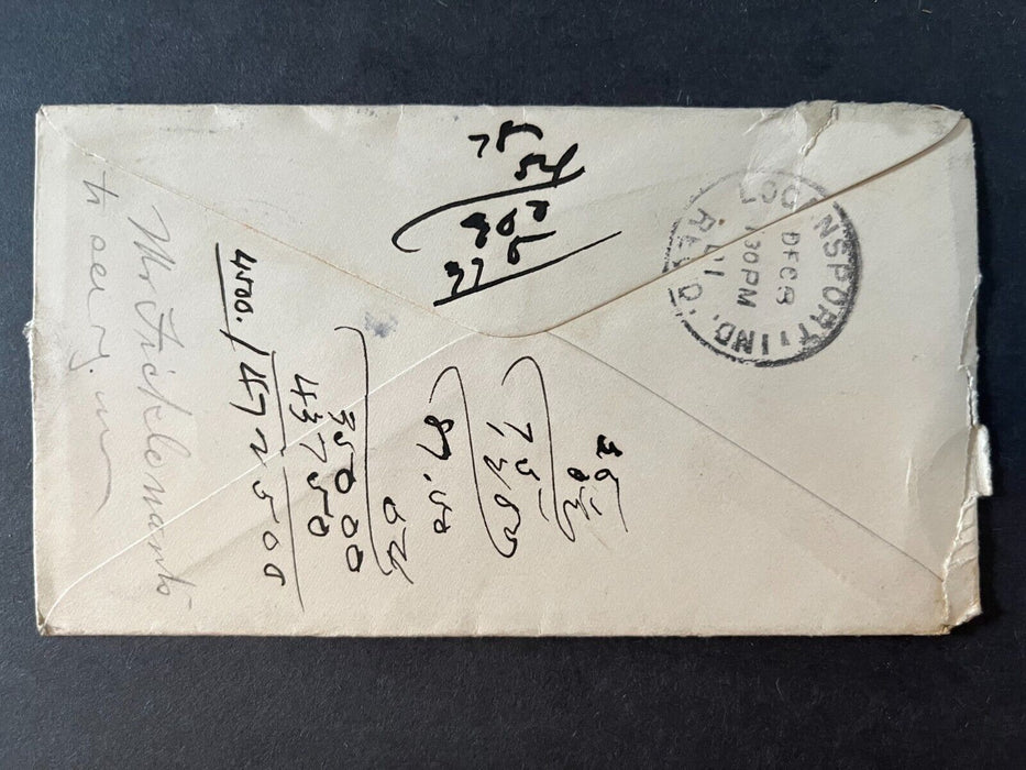 1901 Mr. Wilson Wabash Indiana To Logansport Duplex Cancel 2 Cent Cover