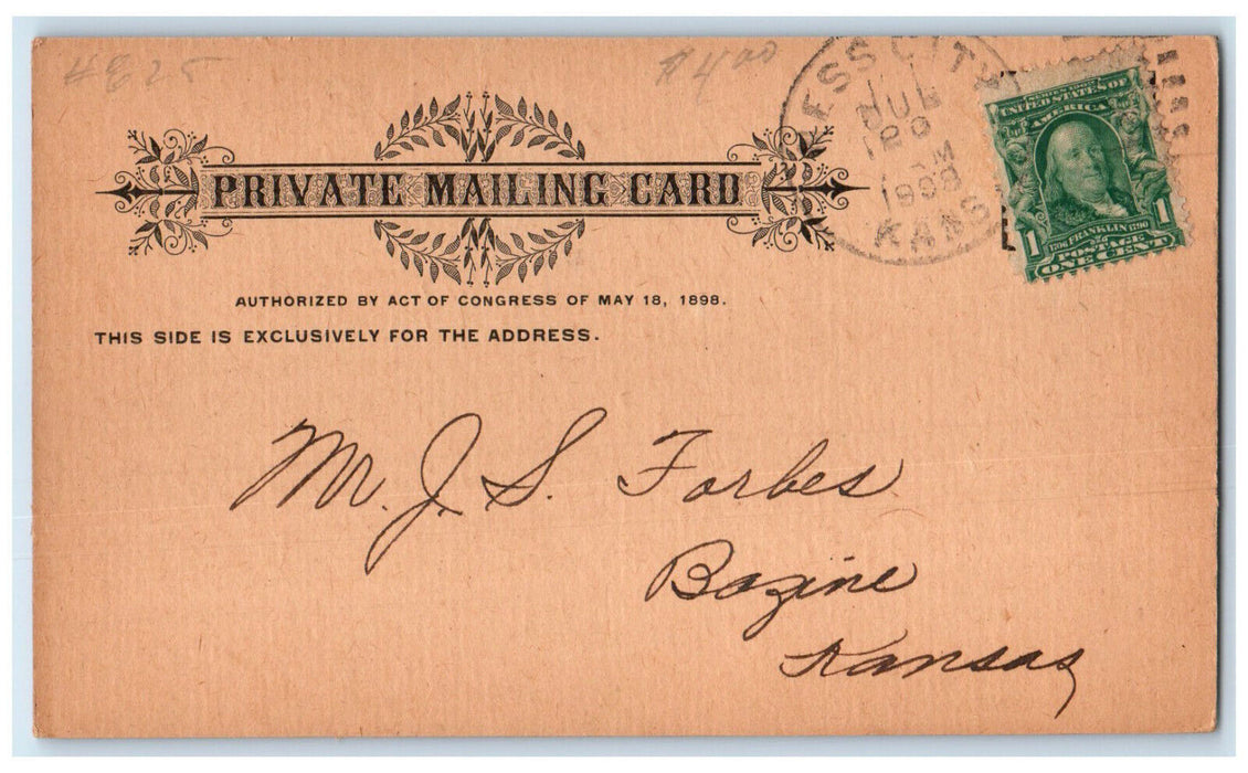 1908 Citizens National Bank Ness City Kansas KS Bazine KS Postal Card