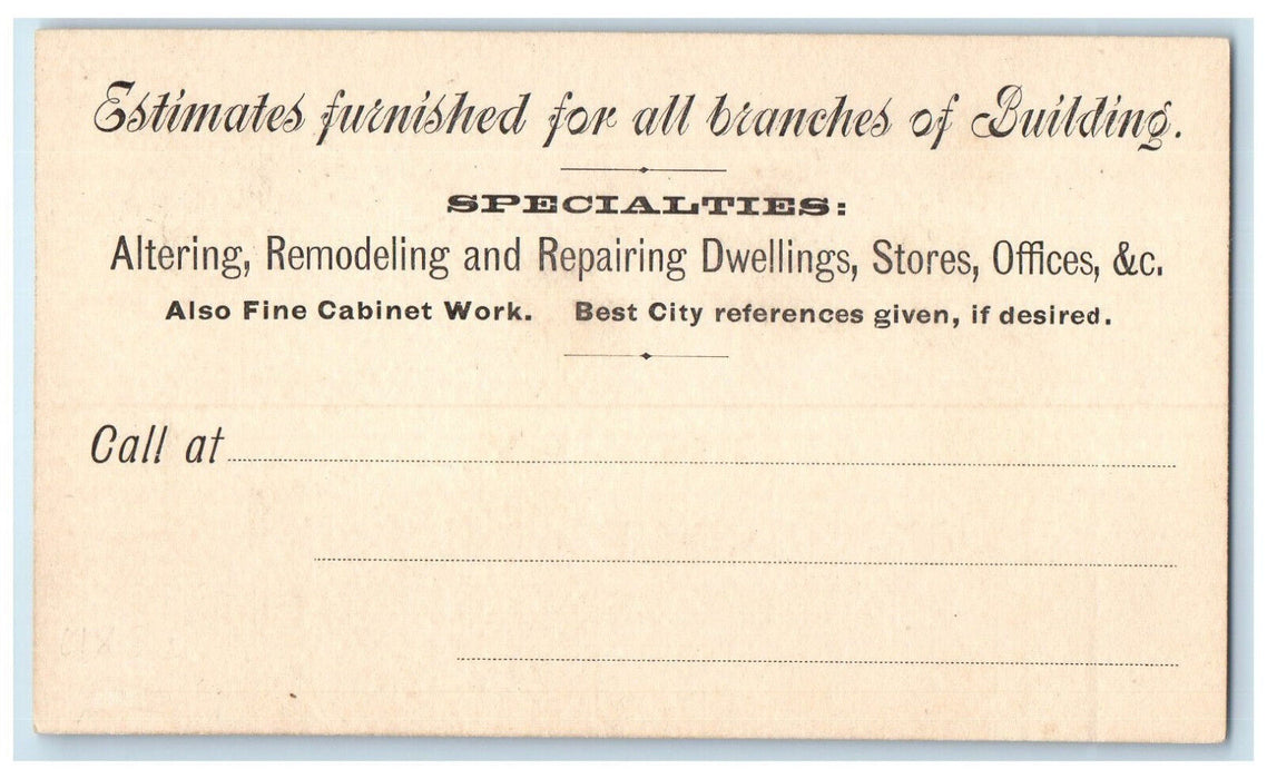 c1950's A Gariepy Carpenter and Builder New York City New York NY Postal Card