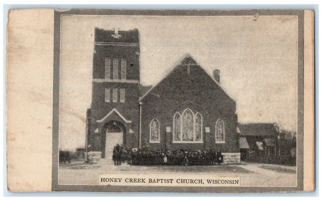 1923 Exterior View Honey Creek Baptist Church Wisconsin Amboy Minnesota Postcard