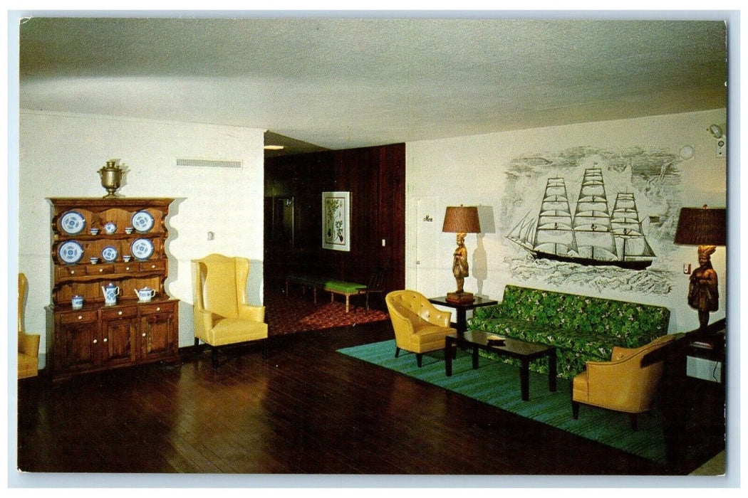 c1960 Groton Motor Inn Knott Hotel Hilltop Interior Groton Connecticut Postcard
