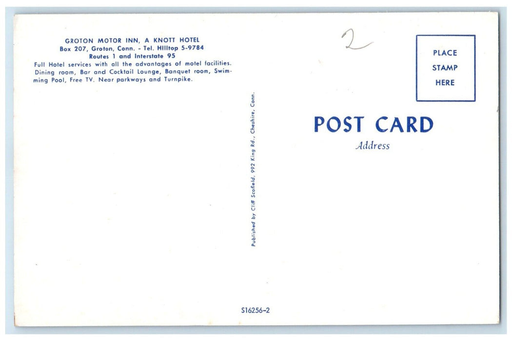 c1960 Groton Motor Inn Knott Hotel Hilltop Interior Groton Connecticut Postcard