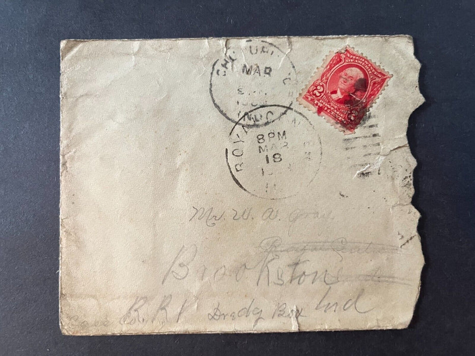 1903 Mr. Gray Brookston Indiana Royal Center Duplex Cancel 2 Cent Cover