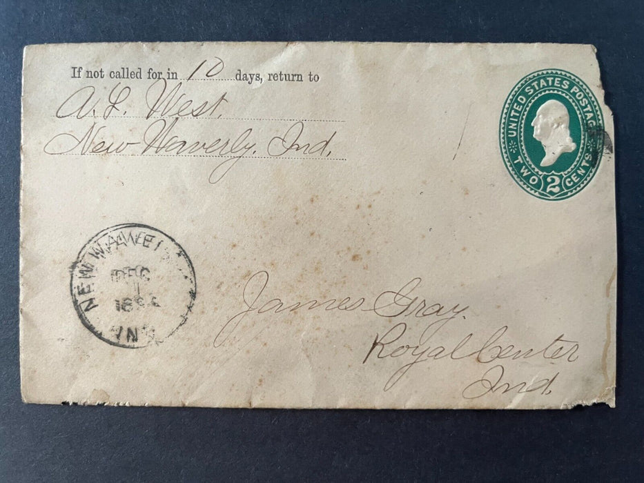 Mr. Gray AL West New Waverly Indiana To Royal Center 2 Cent Cover