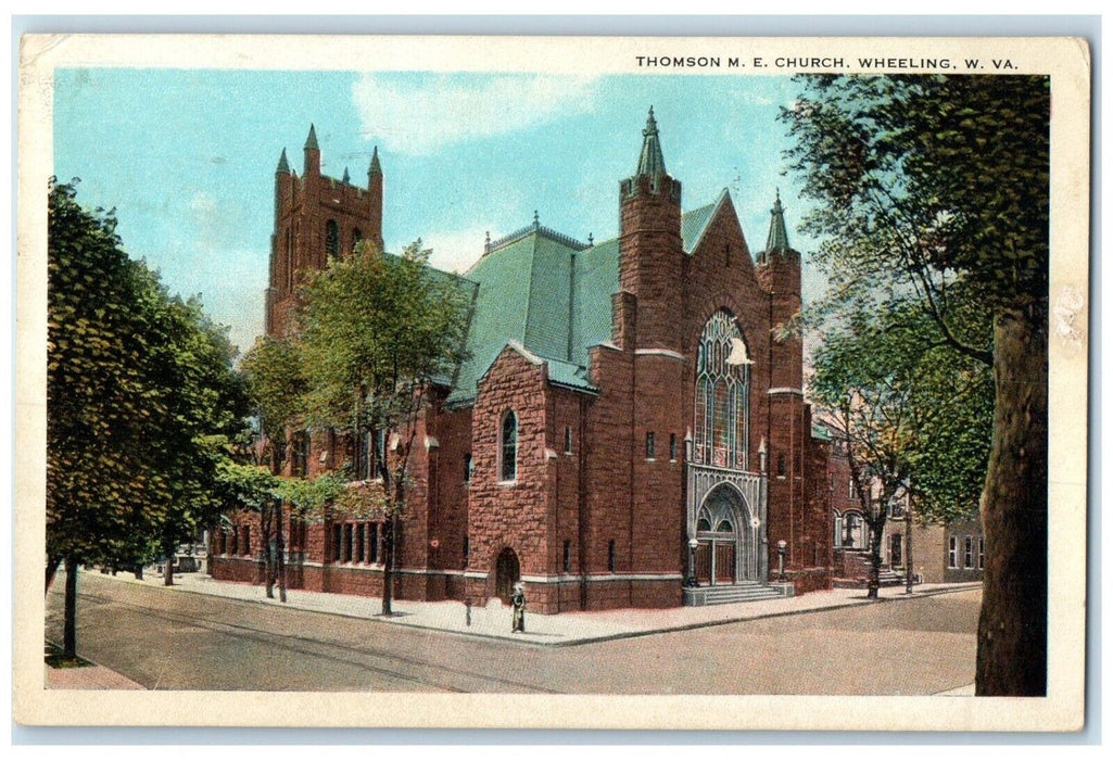 1924 Thomson M.E. Church Road Exterior Building Wheeling West Virginia Postcard