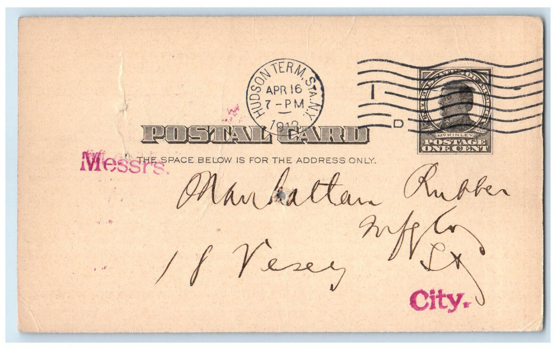 1912 Holland-America Line SS Rotterdam Has Arrived New York City NY Postal Card
