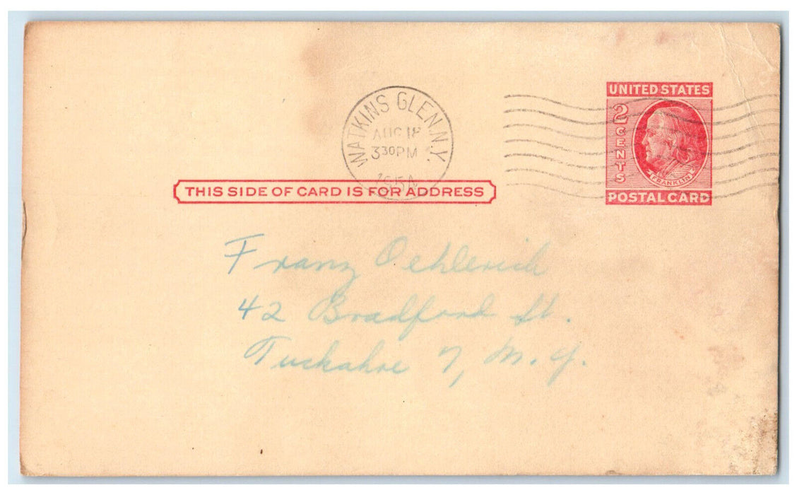 1954 America's Concour D'Elegance Watkins Glen New York NY Postal Card