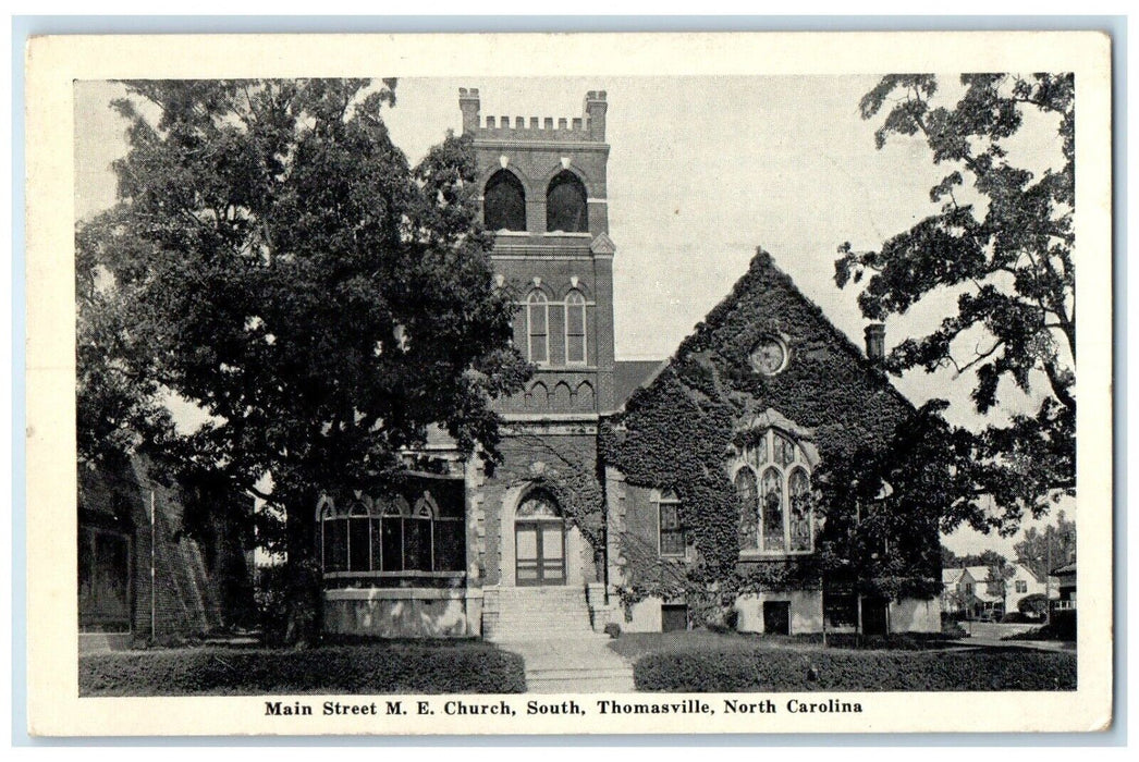 1946 Main Street ME Church South Exterior Thomasville North Carolina NC Postcard