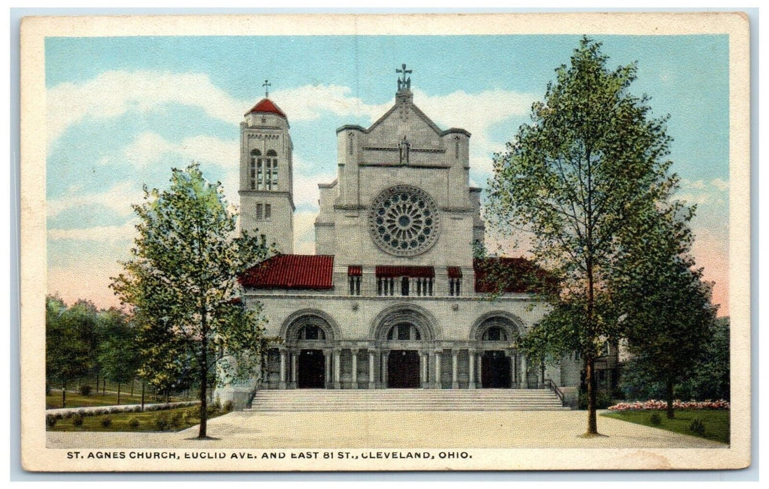 c1920 St. Agnes Church Euclid Ave. East Cleveland Ohio Vintage Antique Postcard