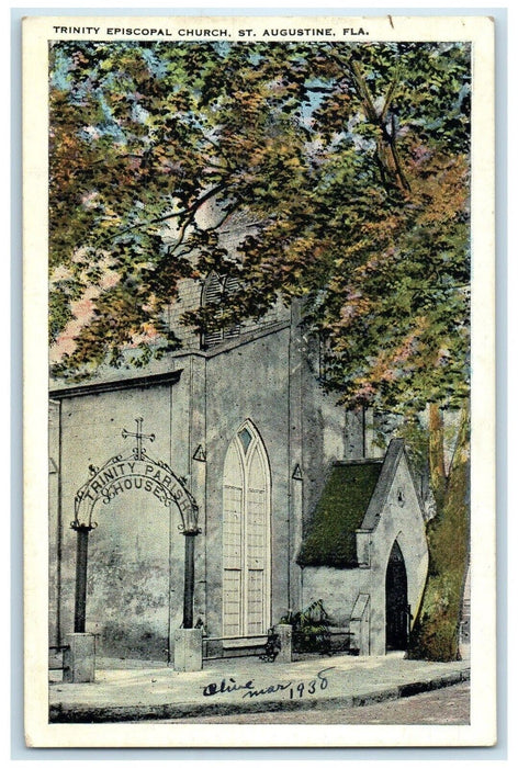 c1940 Trinity Episcopal Church Chapel Exterior St. Augustine Florida FL Postcard