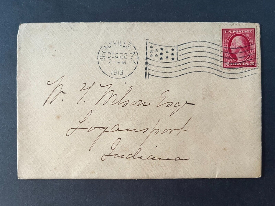 Hotel Gramatan Bronxville New York Logansport Indiana Flag Cancel 2 Cent Cover