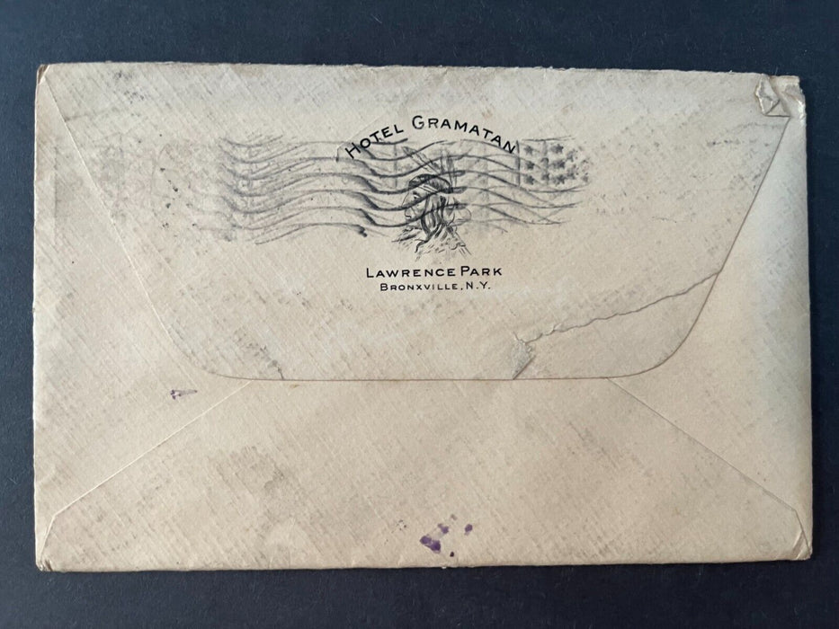 Hotel Gramatan Bronxville New York Logansport Indiana Flag Cancel 2 Cent Cover