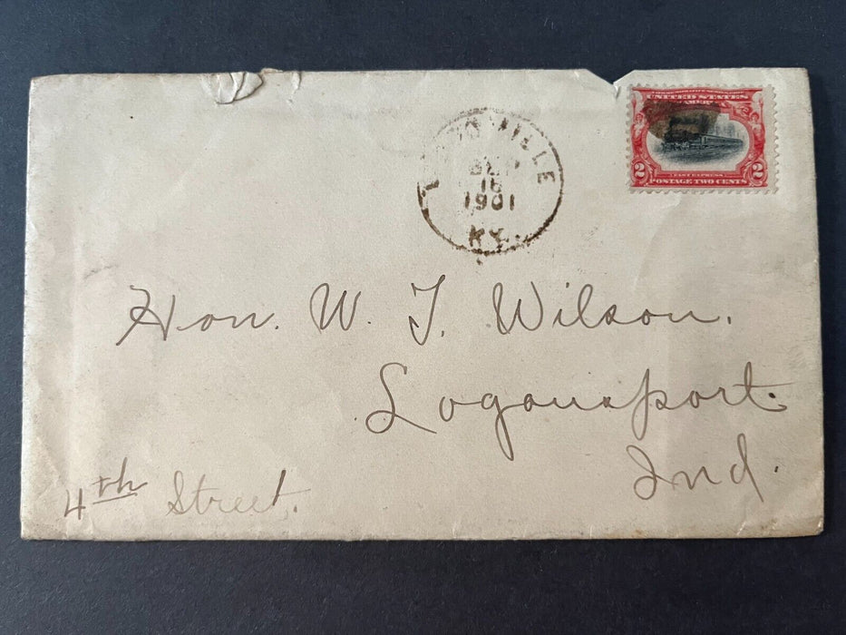 1901 Mr. Wilson Woodville Kentucky Logansport Indiana Scott 295 2 Cent Cover
