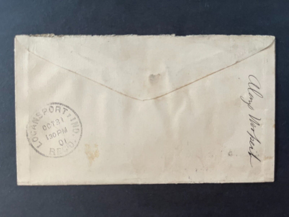 1901 Mr. Wilson Huntingdon Indiana Logansport Cass Co Duplex Cancel 2 Cent Cover