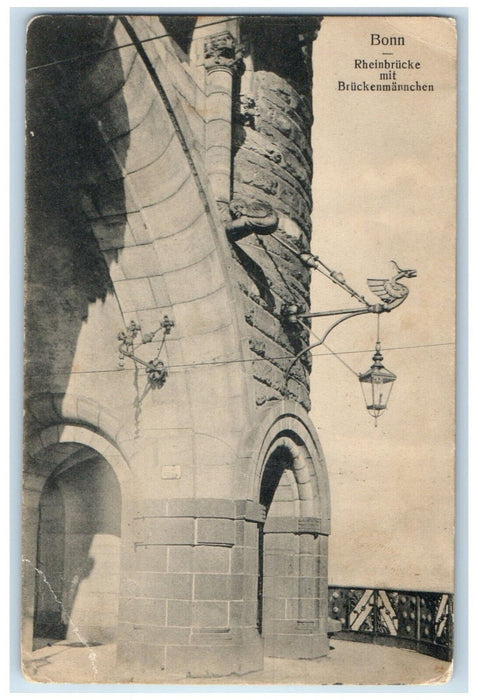 1915 Rhine Bridge With Bruckemaanchen Bonn Germany Antique Posted Postcard