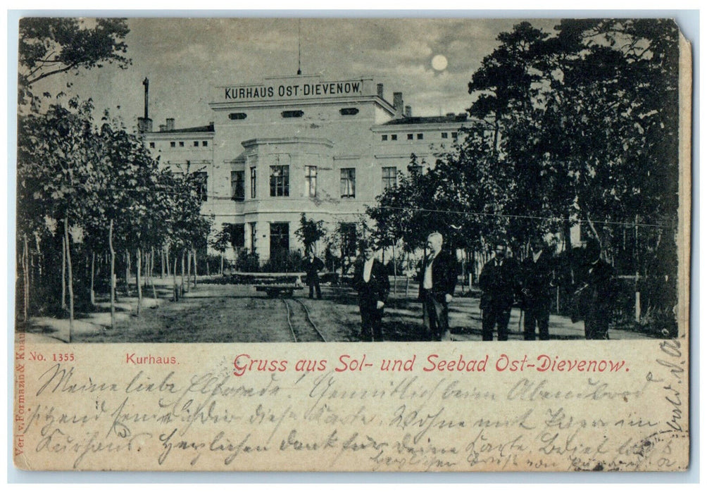 c1905 Spa House and Seaside Resort of Ost-Dievenow Poland Antique Postcard