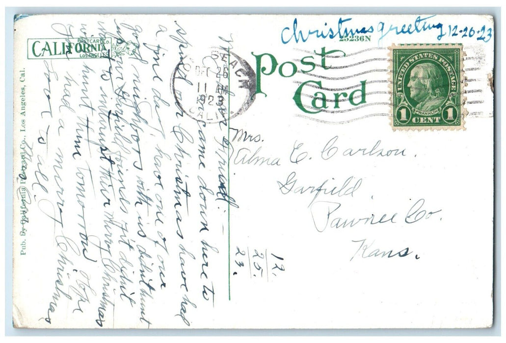 1923 Glass-Bottom Boat Avalon Ferry Steamer Catalina Island California Postcard