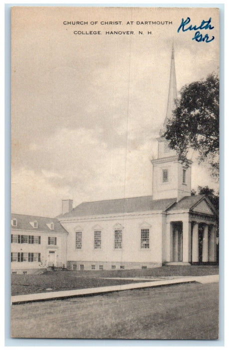 c1940 Church Christ Dartmouth College Exterior Hanover New Hampshire NH Postcard