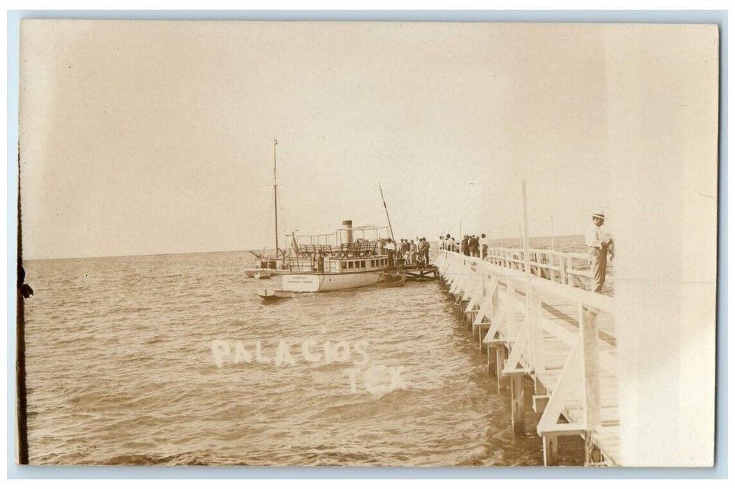 c1910's Steamboat Gipsy Corpus Christi Palacios Texas TX RPPC Photo Postcard