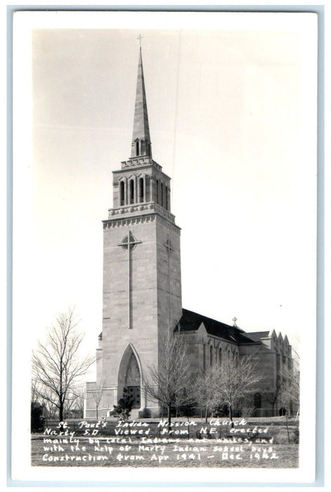 St. Paul's Indian Mission Church Narty South Dakota SD RPPC Photo Postcard