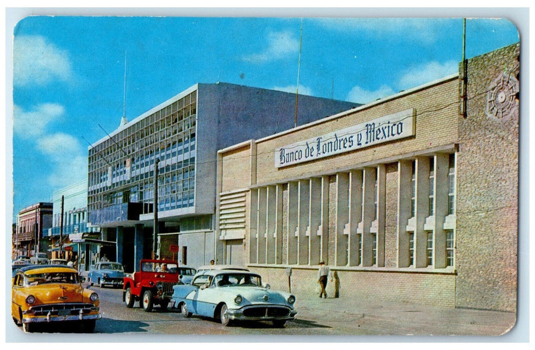 c1950's Bank and Palace Building Matamoros Tamaulipas Mexico Postcard