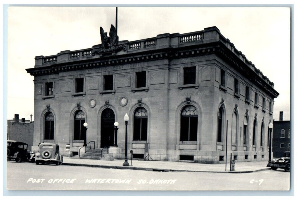 c1940's Post Office Watertown South Dakota SD RPPC Photo Vintage Postcard