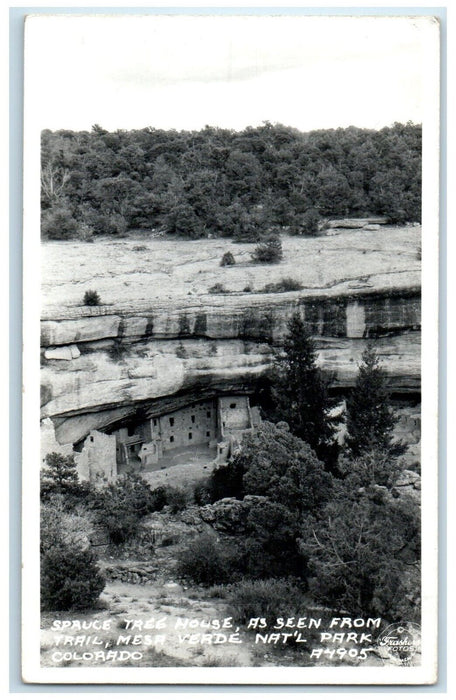 Spauce Tree House As Seen Trail Mesh Verde Nat'l Park CO RPPC Photo Postcard