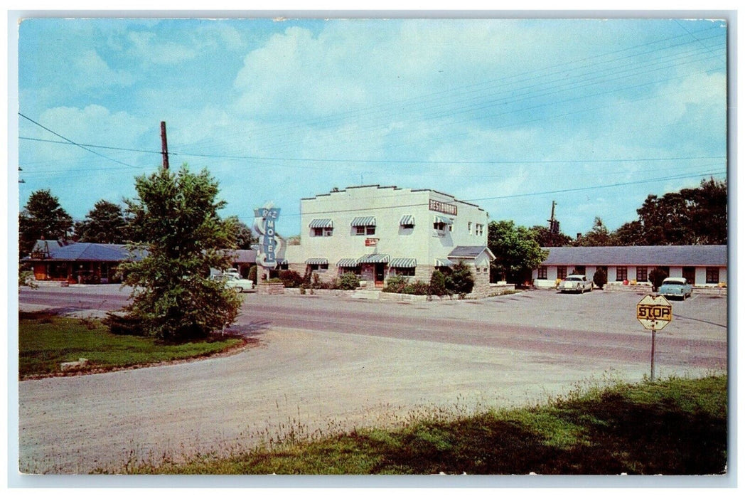 c1950's B & Z Motel & Restaurant Roadside Oneida Tennessee TN Vintage Postcard