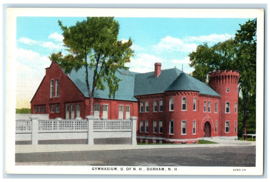 c1930 Gymnasium University Exterior Building Road Durham New Hampshire Postcard