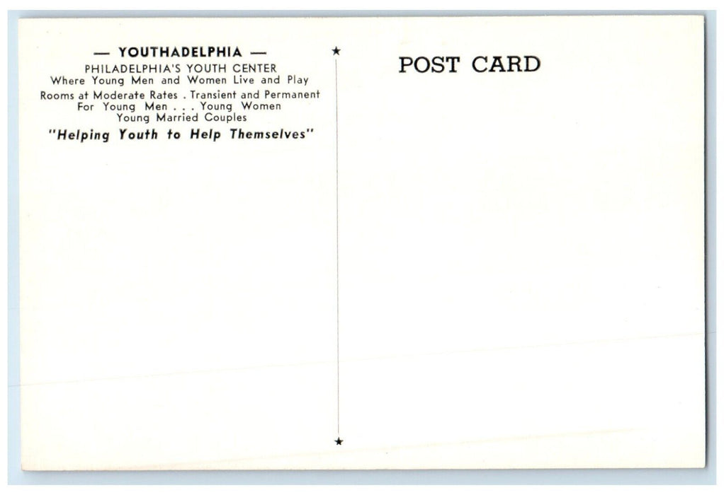 c1920 Youthadelphia Philadelphia Youth Center Central YMCA Pennsylvania Postcard