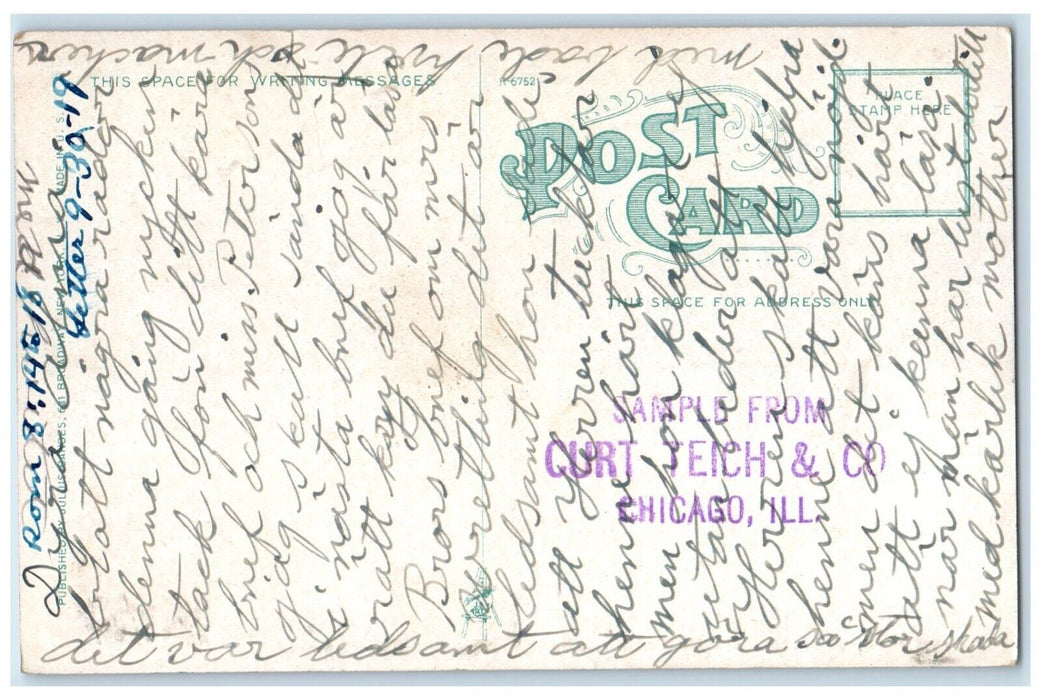 c1919 Main Dining Room Alps Fifty-Eight Street Sixth Avenue New York NY Postcard