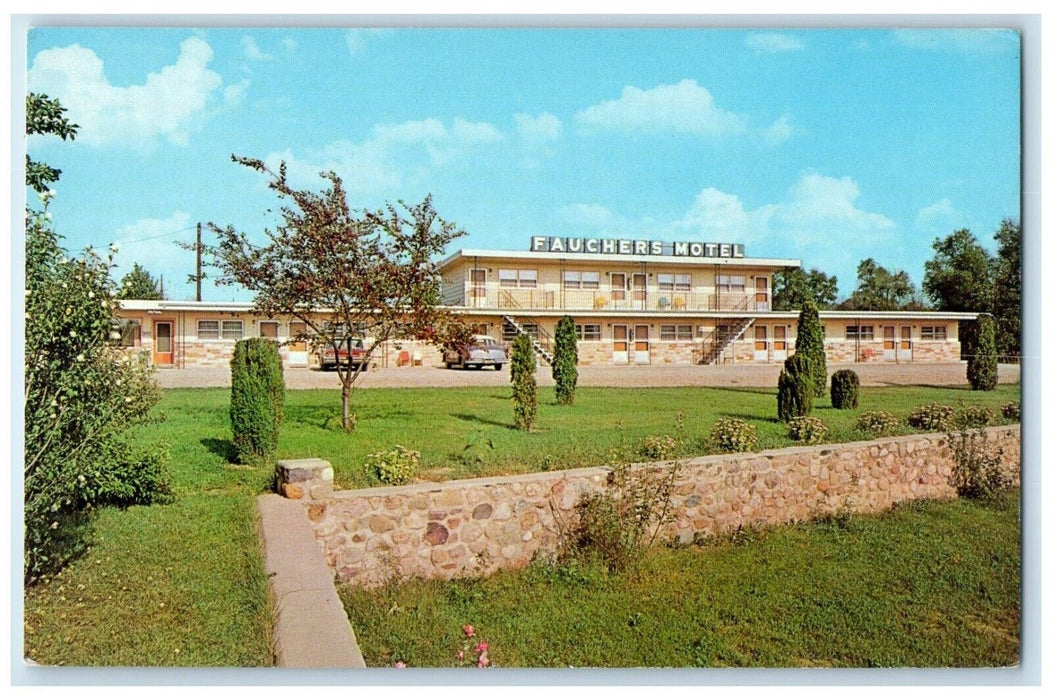 c1950's View Of Fauchers Motel Angola Indiana IN Unposted Vintage Postcard