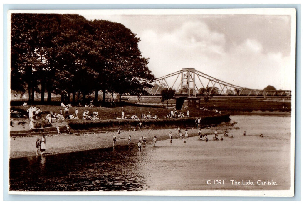 c1940's The Lido Carlisle England Vintage Unposted RPPC Photo Postcard