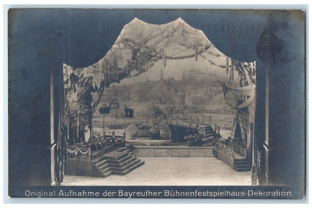 c1940s Recording of Bayreuth Buhnen Festspielhaus Decoration RPPC Photo Postcard