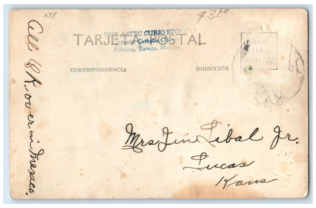 c1930s Templo Parroquial Reynosa Tamaulipas Mexico RPPC Photo Postcard