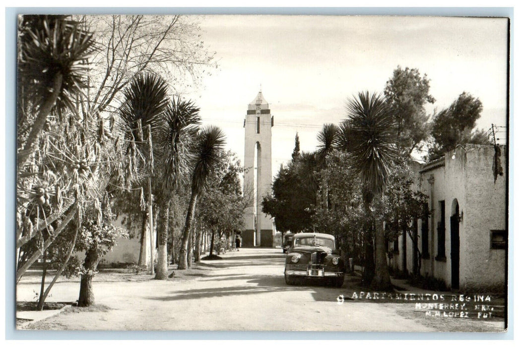 c1950's Road View Regina Apartments Monterrey Mexico Vintage RPPC Photo Postcard