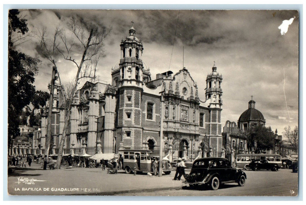 c1950's The Basilica From Guadalupe Mexico RPPC Photo Vintage Postcard