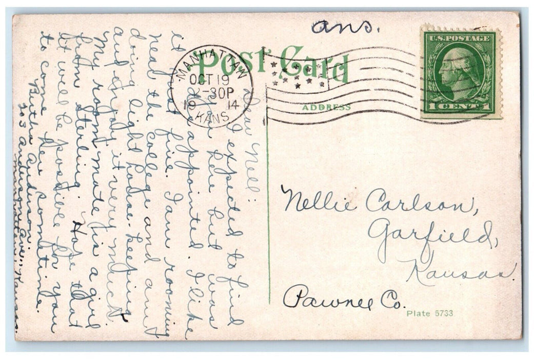 1914 Exterior New Agronomy Building K. S. A. C Manhattan Kansas Antique Postcard