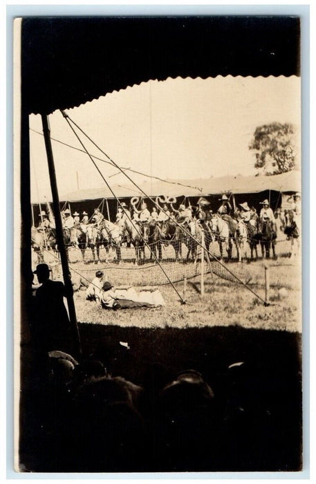 c1910 Cowboys Horses Fair Hat Crowd View NY Otto Hillig RPPC Photo Postcard