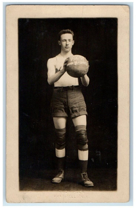 c1917 Basketball High School Champion Thompson Monticello NY RPPC Photo Postcard