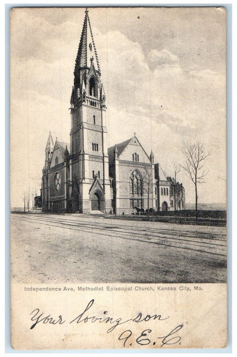 1907 Independence Ave Methodist Episcopal Church Kansas City Missouri Postcard